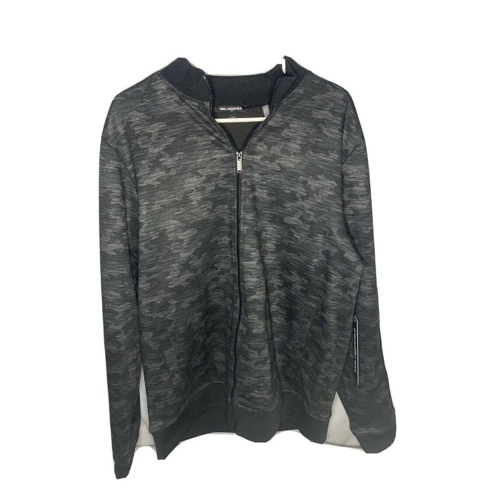 Karl Lagerfeld Paris Men Camo Print Jacket Black Large (next Day Shipping✈️)